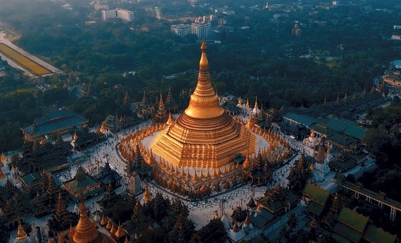 Shwedagon Pagoda looked from above