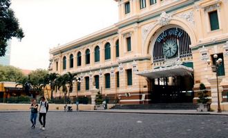 Colonial architecture in old quarter of Ho Chi Minh City
