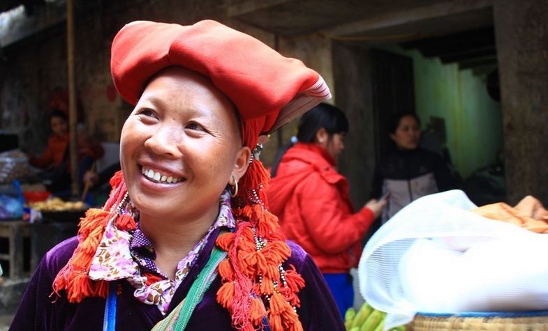 beautiful smile of a local lady in Ha Giang