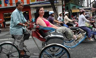 Cyclo ride in Ho Chi Minh City, Vietnam travel