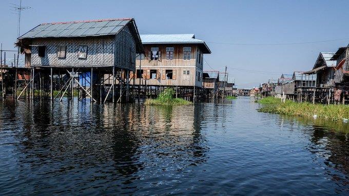 Inle lake floating village