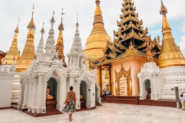 white and golden temples