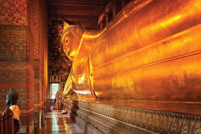 reclining golden Buddha statue