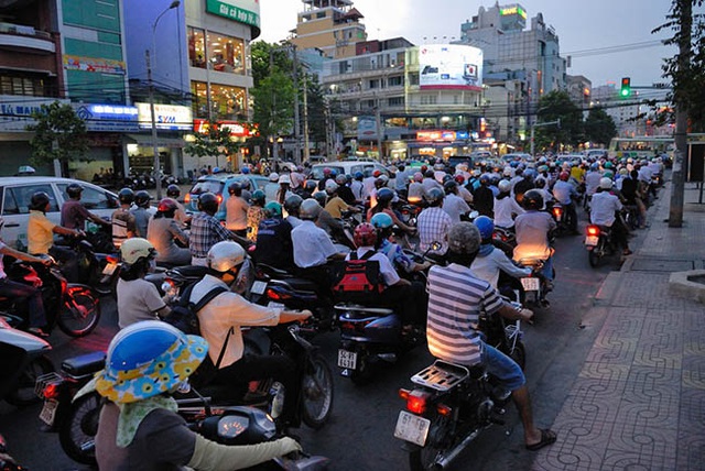 Traffic jam in Hanoi, Vietnam
