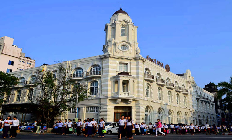 Ayawaddy Bank Yangon, a taste of Europe