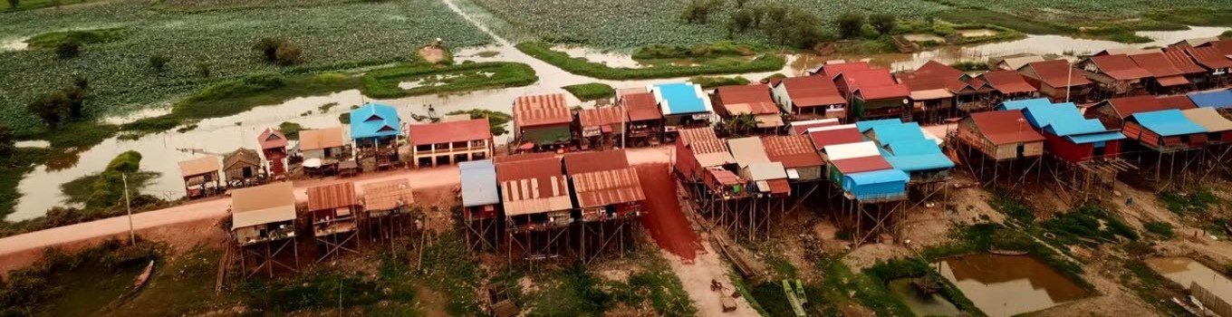 Village on the bank of Tonle Sap Lake, Siam Reap, Cambodia