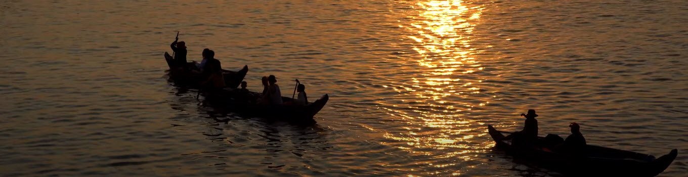 Sunset on the Mekong River, Cambodia