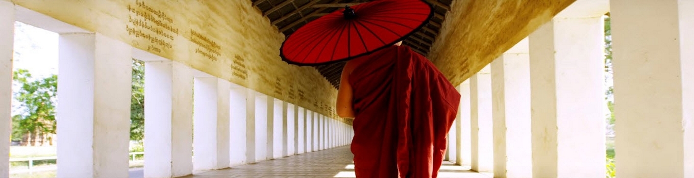 a monk in pagoda, myanmar