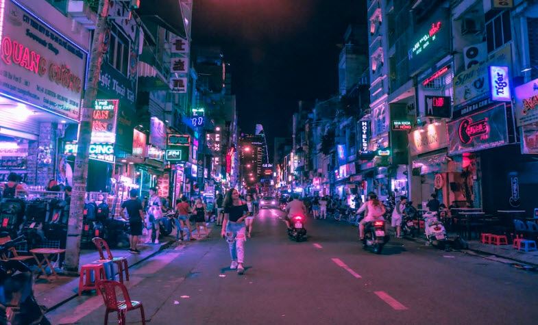 Nightlife  street in Ho Chi Minh City - Bui Vien Street