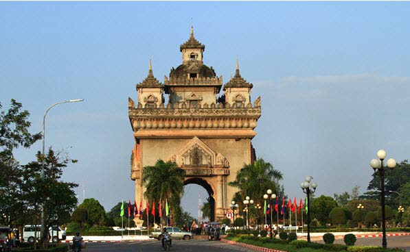 Patuxay victory gate in central hall of Vientiane