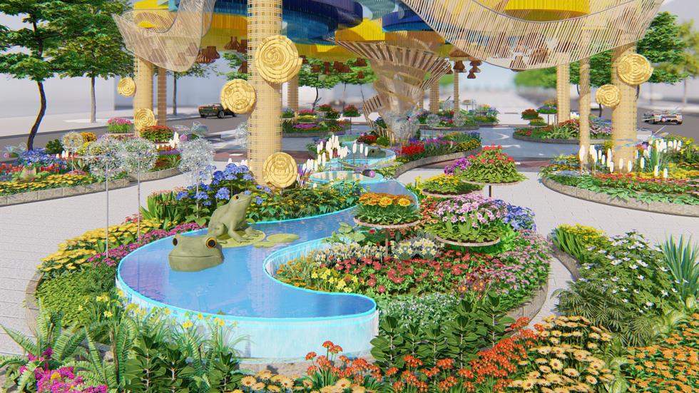 3D model of Nguyen Hue flower street