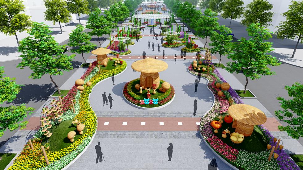 illustration of Nguyen Hue flower street