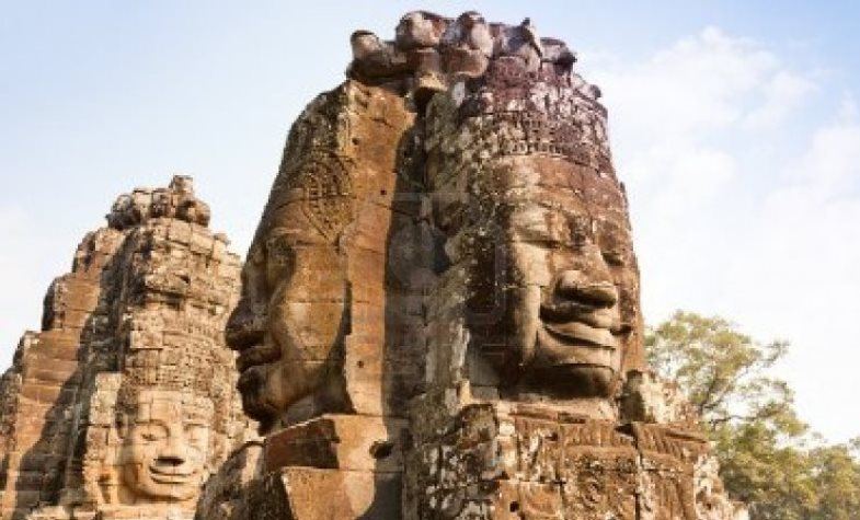 Smiling faces on the Bayon temple