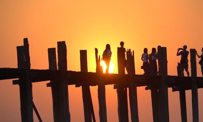 sunset on U Bein Bridge