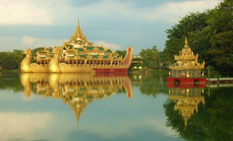 Kandawgyi Lake Yangon city myanmar