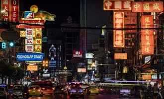 Night street, Bangkok, Thailand