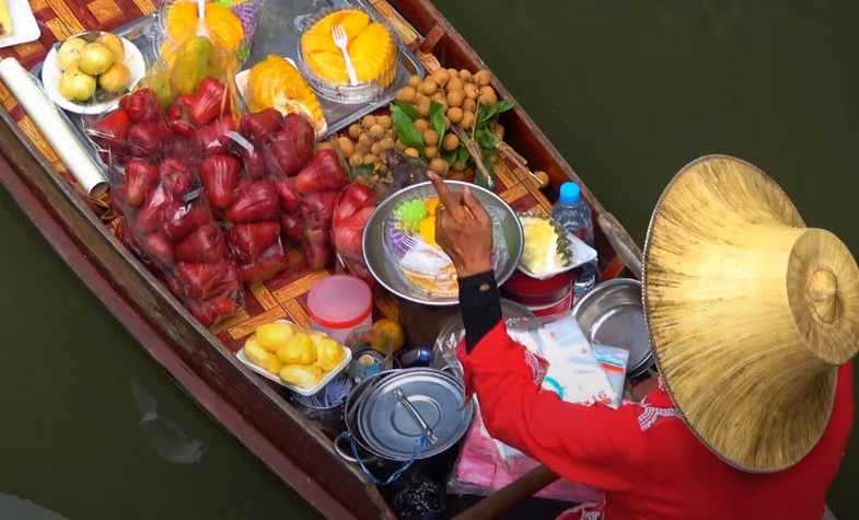 Floating market in Thailand