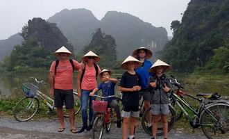 Cycling Ninh Binh, Vietnam family travel