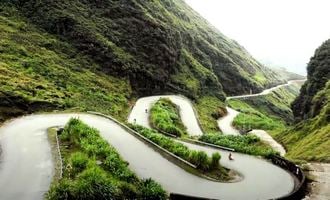 Mountain road in Ha Giang, Vietnam