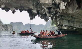 Natural tunnel, halong bay, vietnam