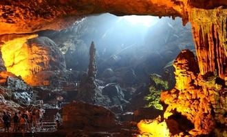 Cave in halong bay, vietnam