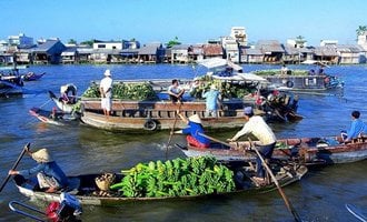 Floating market, Vietnam