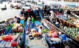 floating market, mekong delta, vietnam