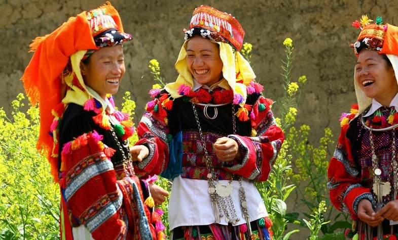 Hill tribe girls in Ha Giang, Vietnam