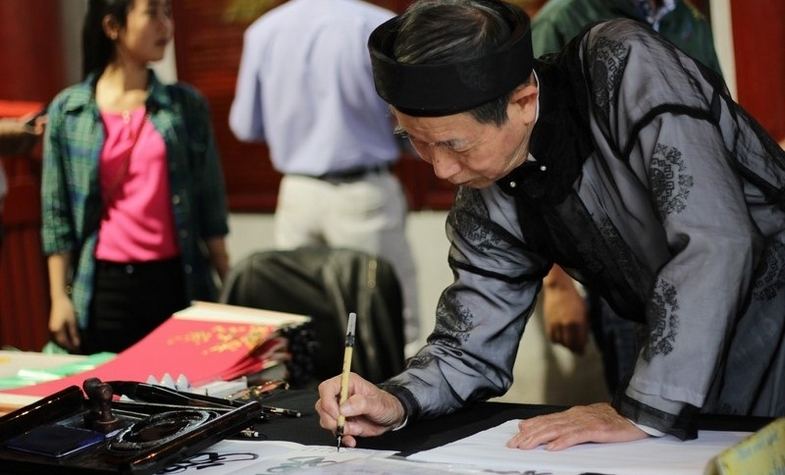 Caligraphy Master at Hanoi Temple of Literature