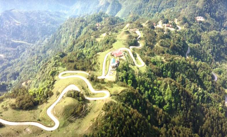complicated road across Mau Son Mountain