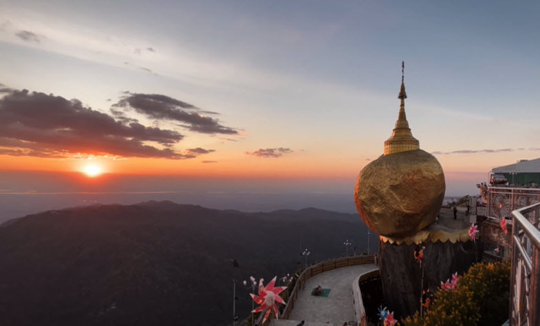Explore the golden rock in Myanmar