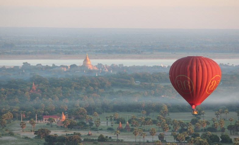 Myanmar hot air balloon festival in Bagan